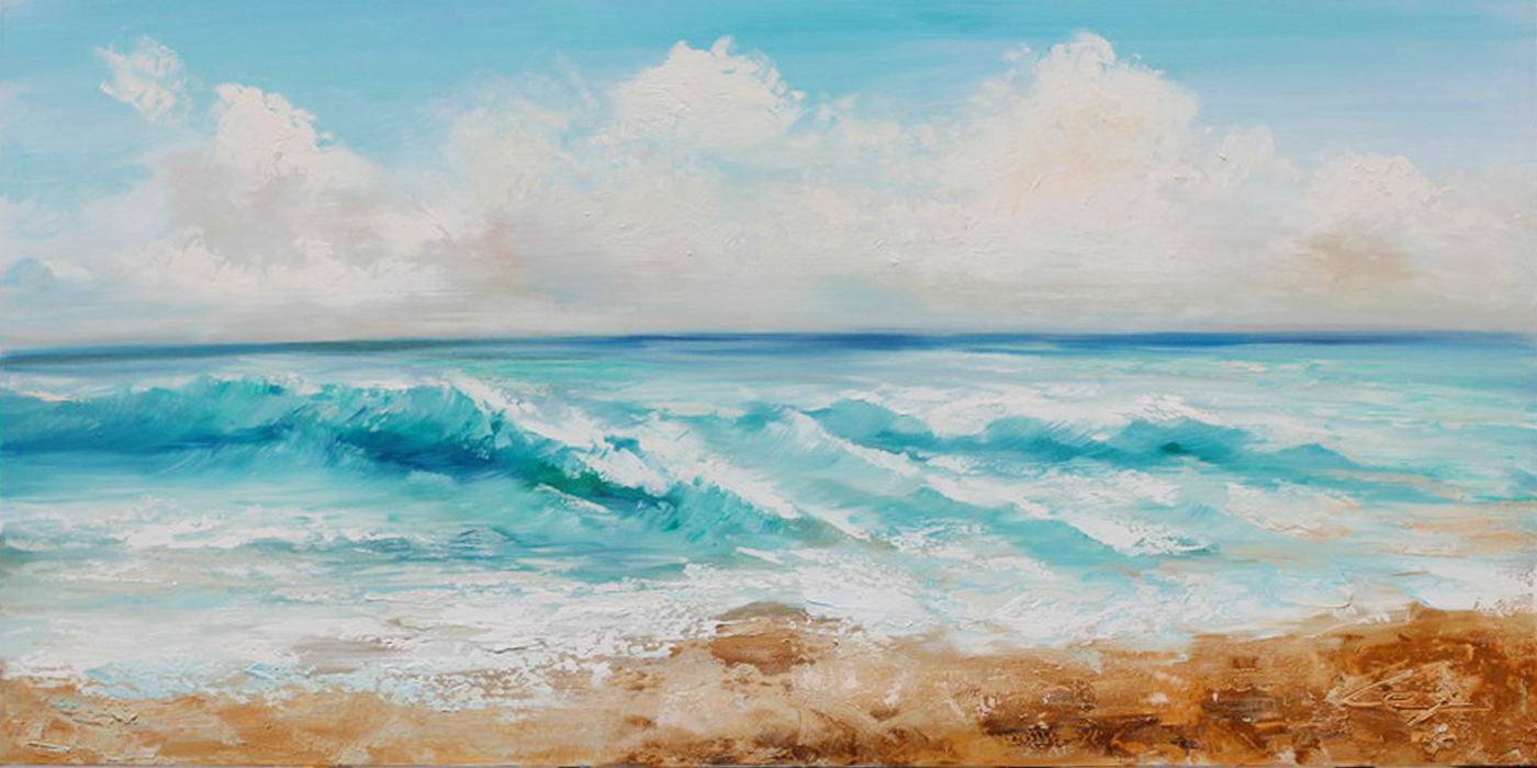 HA117 Wall décor art oil on canvas abstract seascape beach